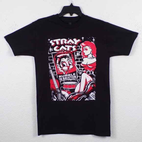 New "Stray Cats – Rumble In Brixton" Unisex Silkscreen T-Shirt. Small–2XL - Picture 1 of 2